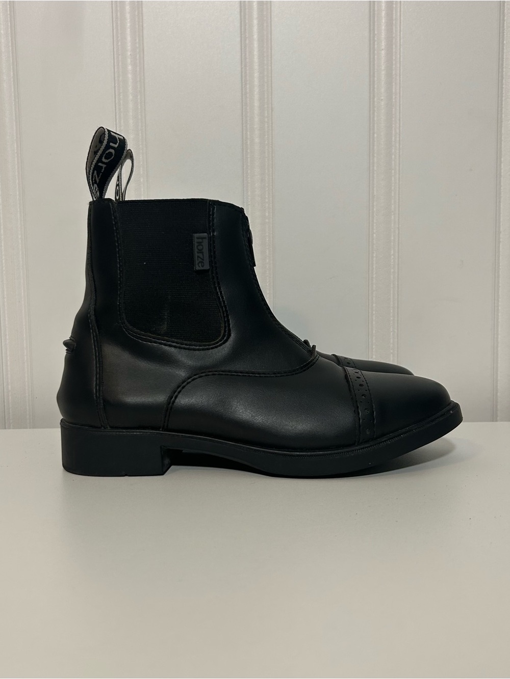Horze Wexford paddock Black Chelsea Riding Boots equestrian front zipper